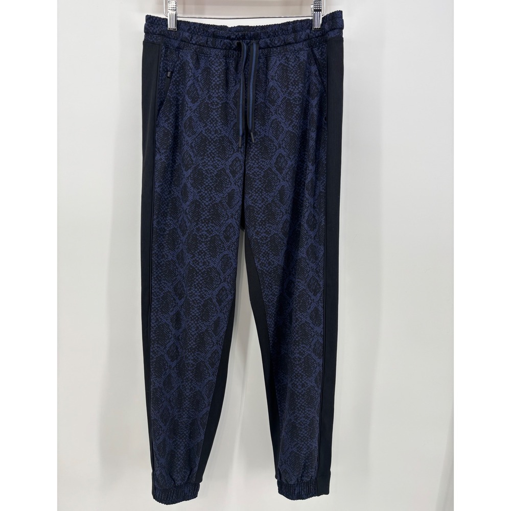 Athleta Trekkie North Jogger Women's 6 Black Blue Snakeskin Print Nylon